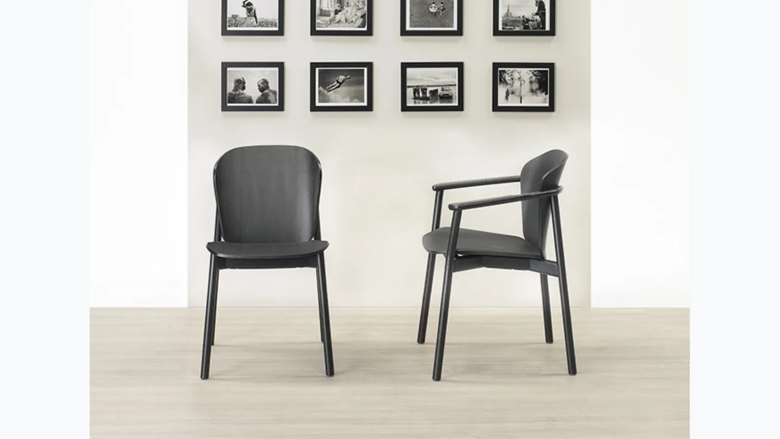 Finn All Wood wooden chair with or without armrests by Scab Design.