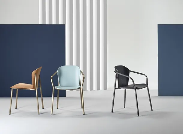 Chair Finn Metal Wood in wood and metal by Scab Design.
