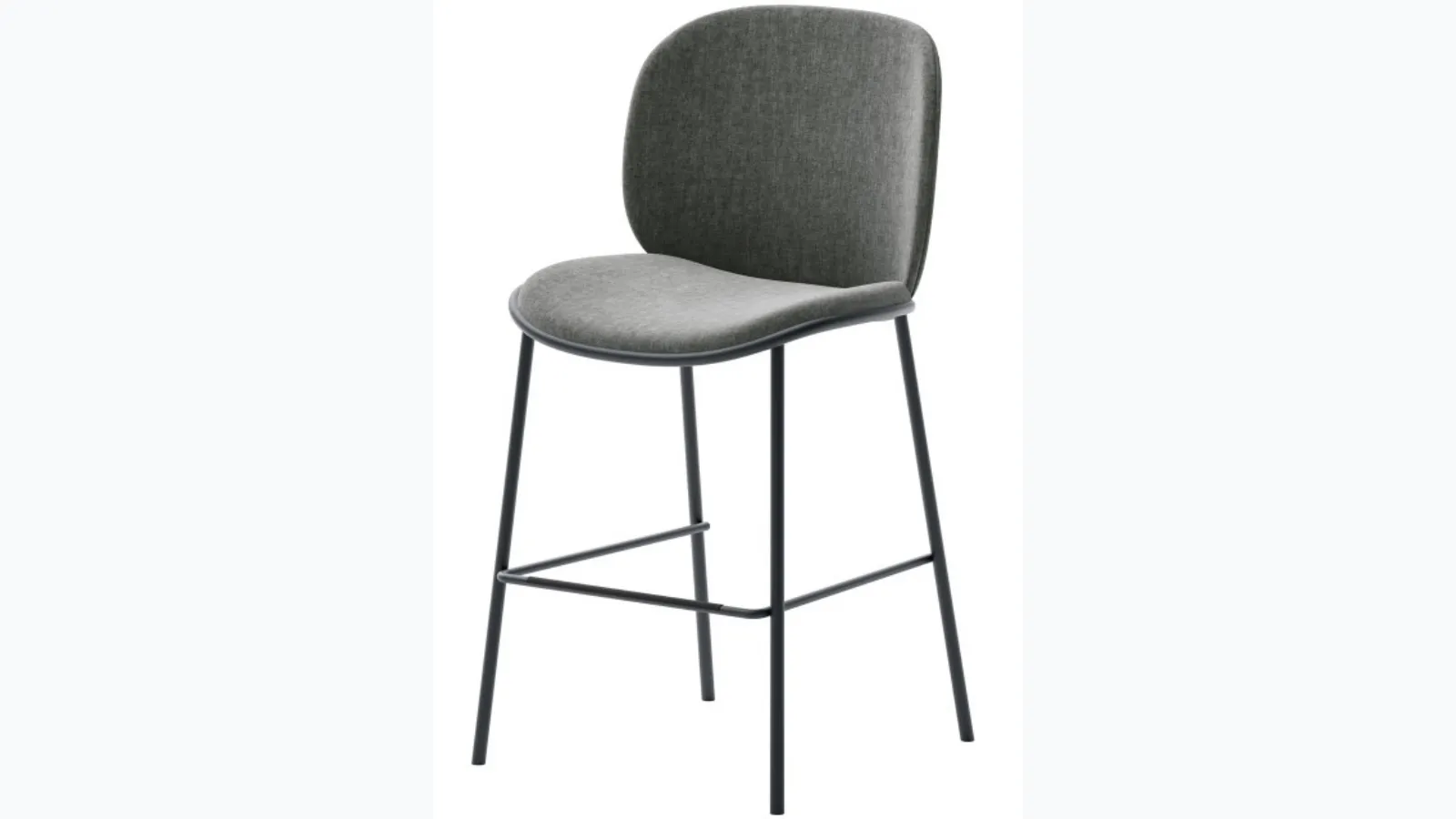 Fluffy stool in padded fabric by Veneta Cucine.