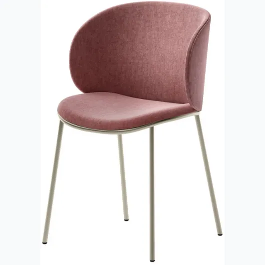 Fluffy chair in upholstered fabric and metal structure by Veneta Cucine.