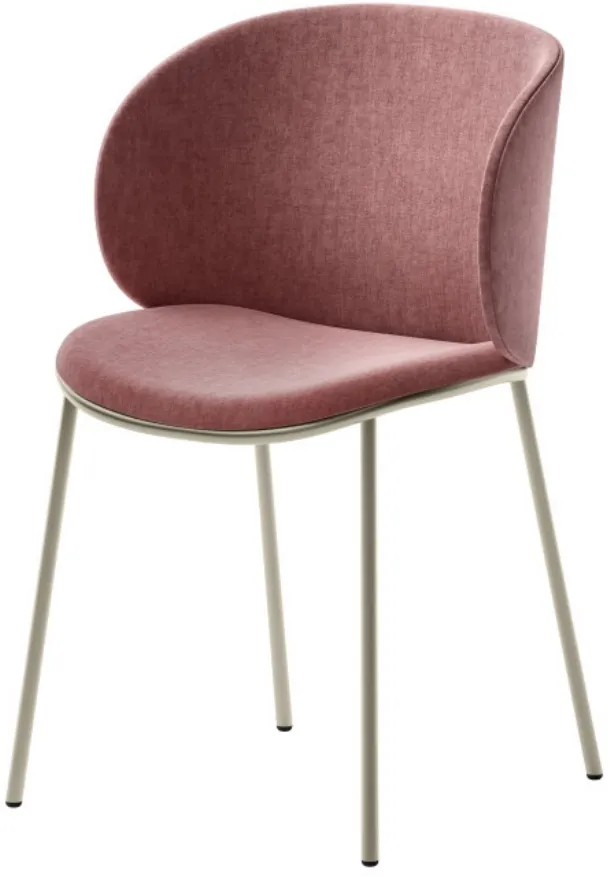 Fluffy chair in upholstered fabric and metal structure by Veneta Cucine.