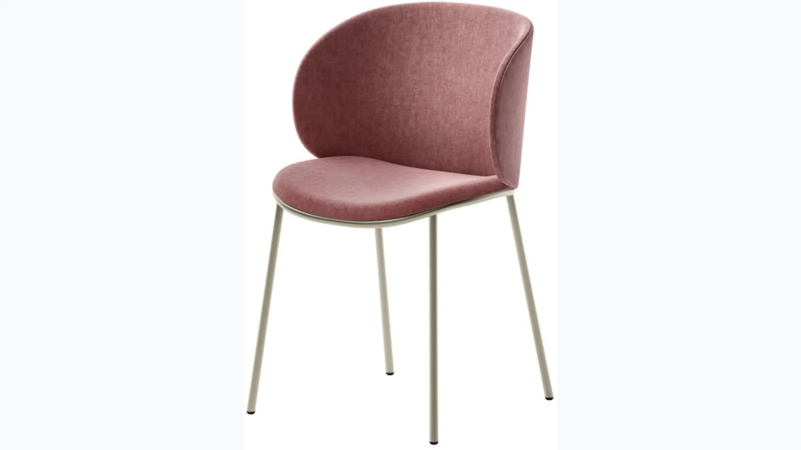 Fluffy chair in upholstered fabric and metal structure by Veneta Cucine.