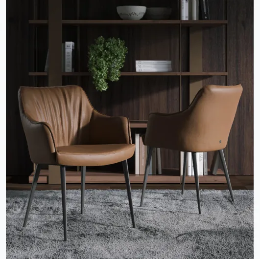 Gaia leather chair by Tonin Casa