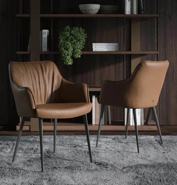Gaia leather chair by Tonin Casa