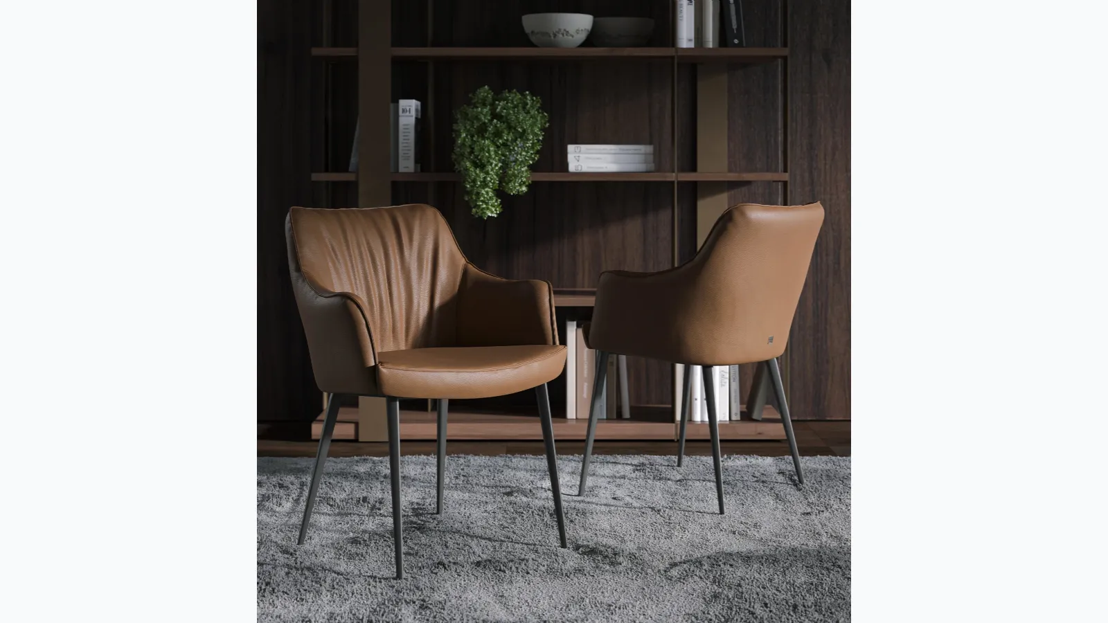 Gaia leather chair by Tonin Casa