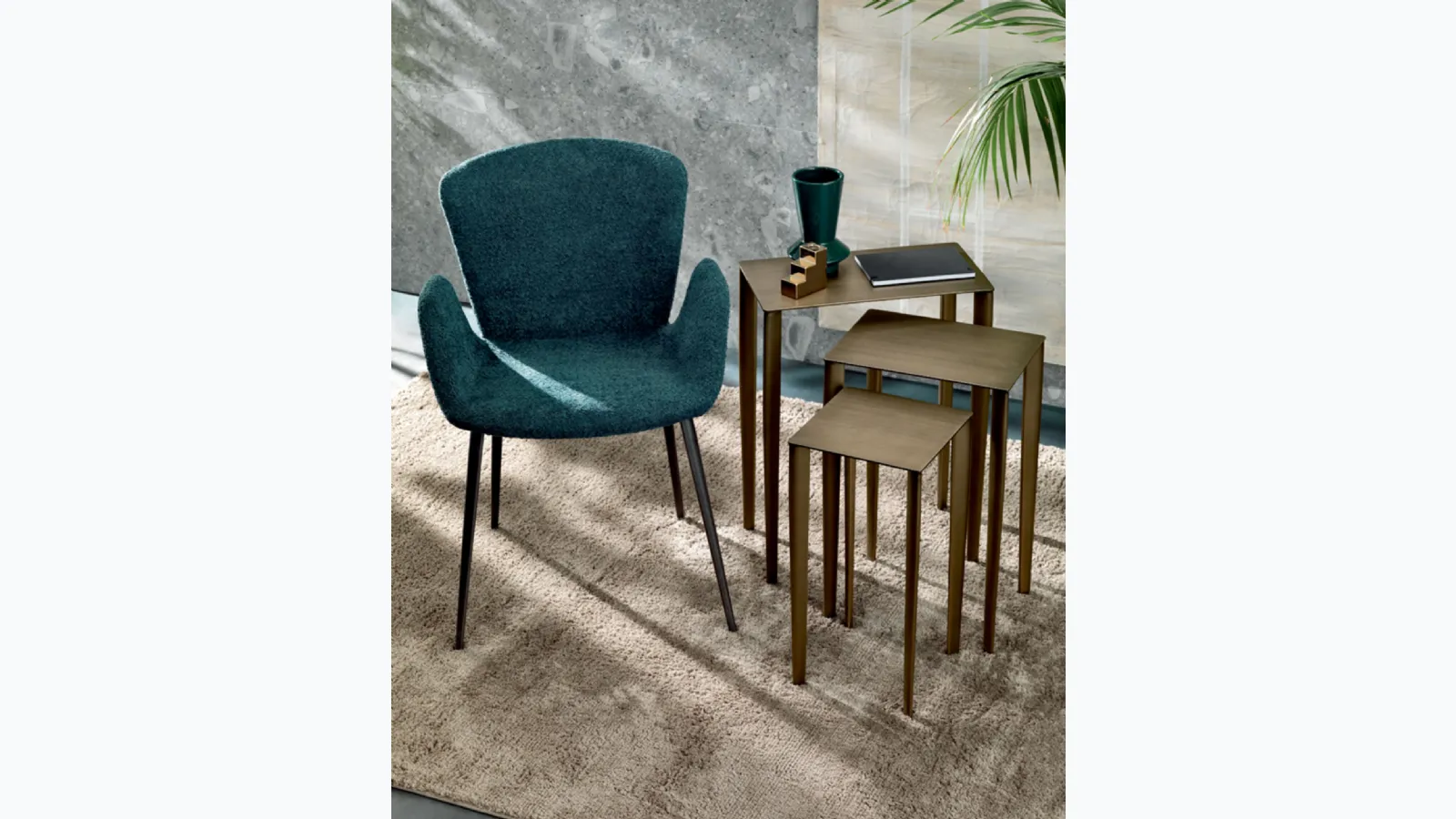 Jade chair in Riflessi fabric