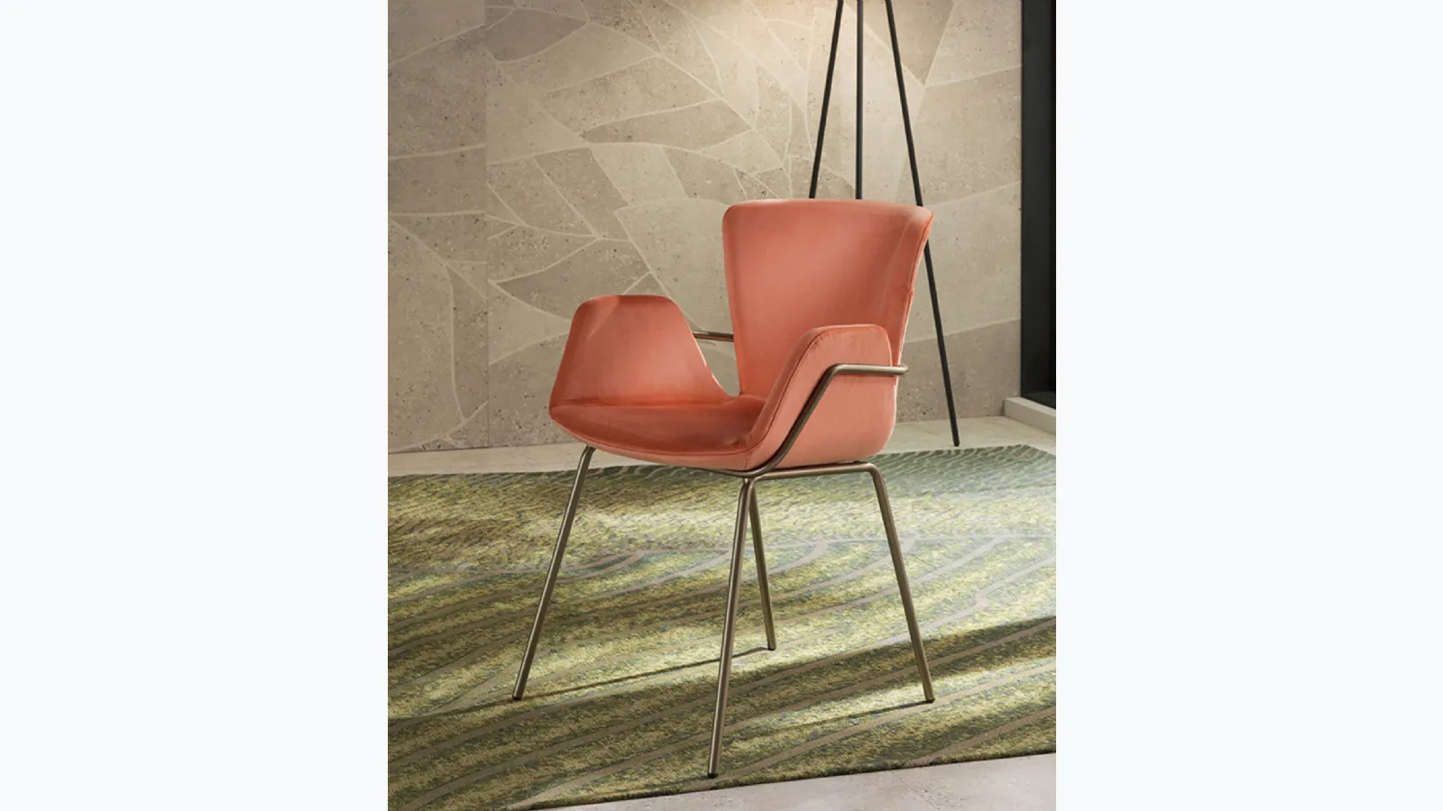 Jade chair in fabric by Riflessi.