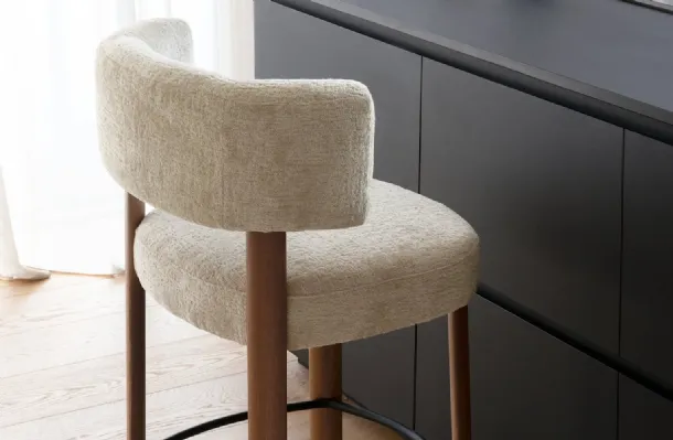 Glen upholstered fabric stool by Calligaris