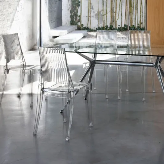 Stackable polycarbonate chair Glenda by Scab Design.