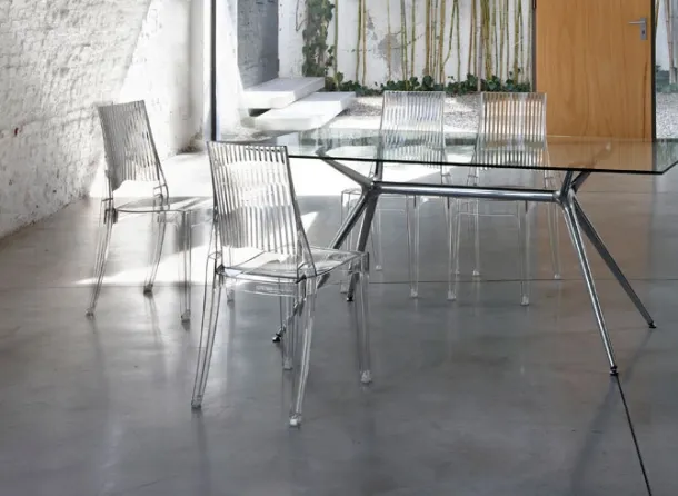 Stackable polycarbonate chair Glenda by Scab Design.