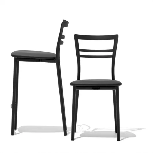 Go! metal stool with padded seat by Connubia.