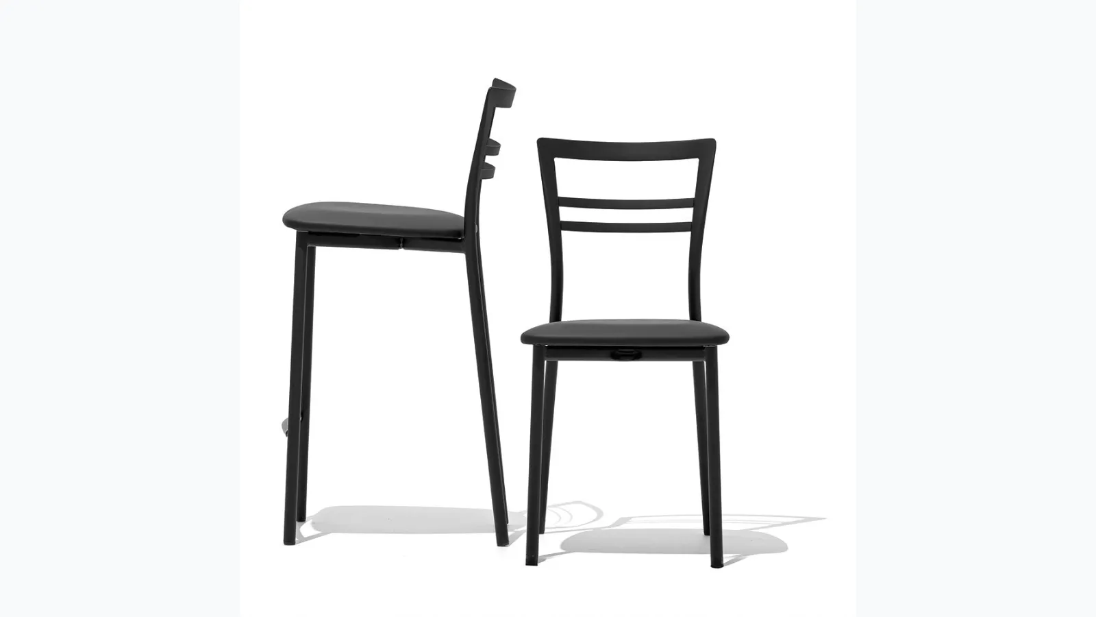 Go! metal stool with padded seat by Connubia.