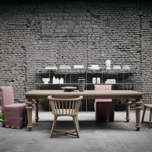 Gray wooden chair by Gervasoni