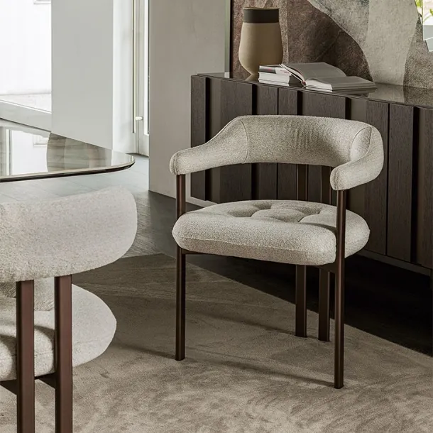 Chair Greta in padded fabric by Cattelan Italia