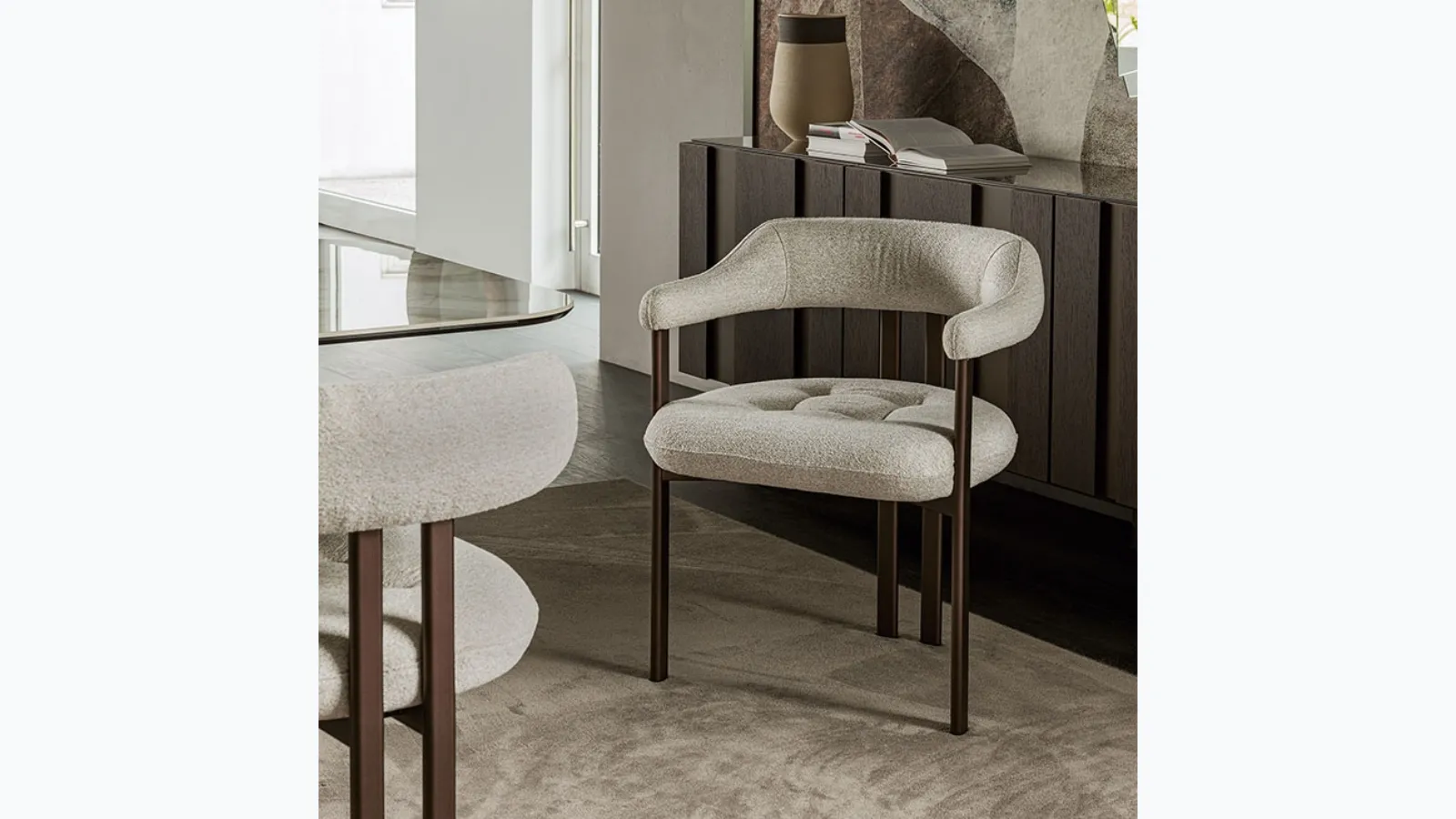 Chair Greta in padded fabric by Cattelan Italia