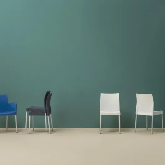 Ice stackable chair by Pedrali