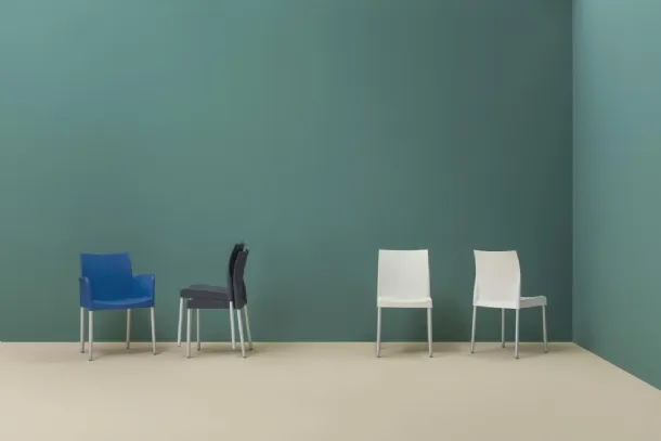 Ice stackable chair by Pedrali