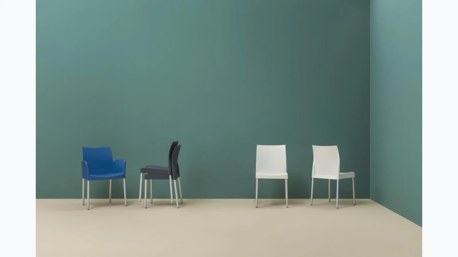 Ice stackable chair by Pedrali