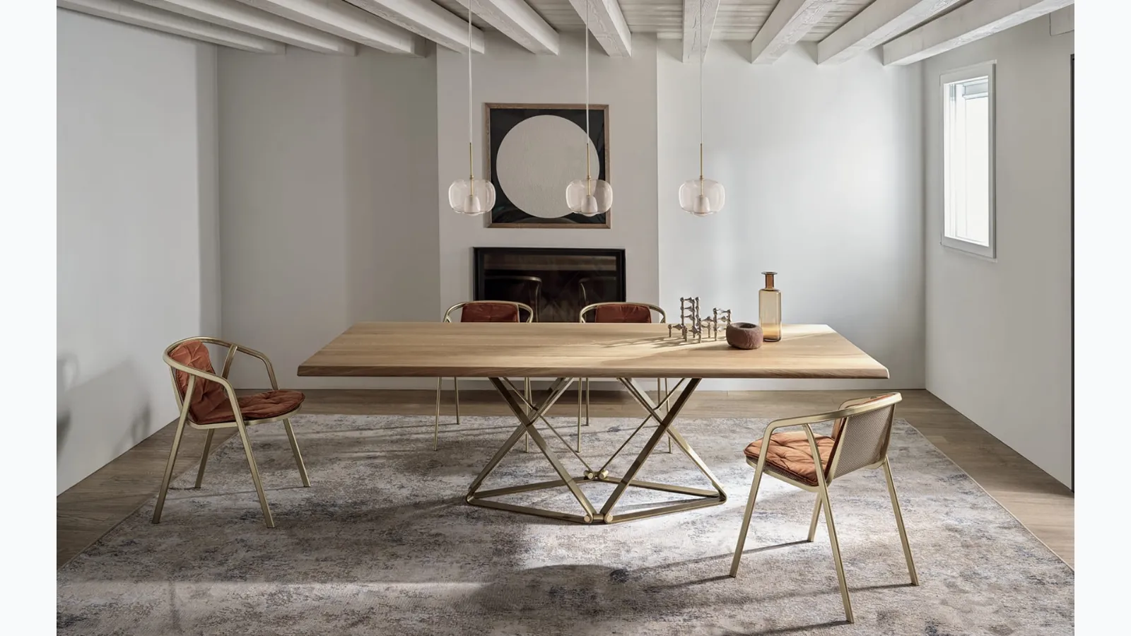 Ines chair in lacquered steel and fabric by Bontempi.
