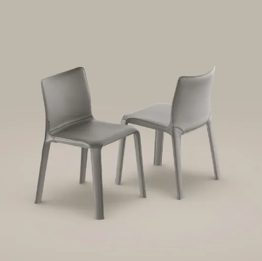 Kagura chair entirely covered in leather by Bonaldo