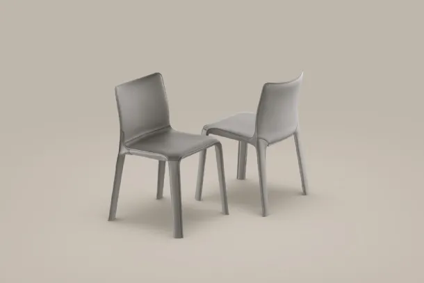 Kagura chair entirely covered in leather by Bonaldo