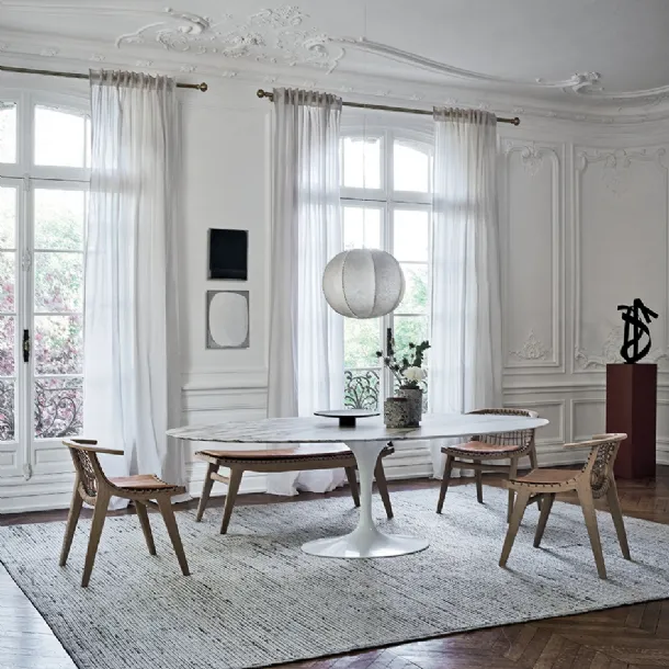 Klismos wooden chair by Knoll