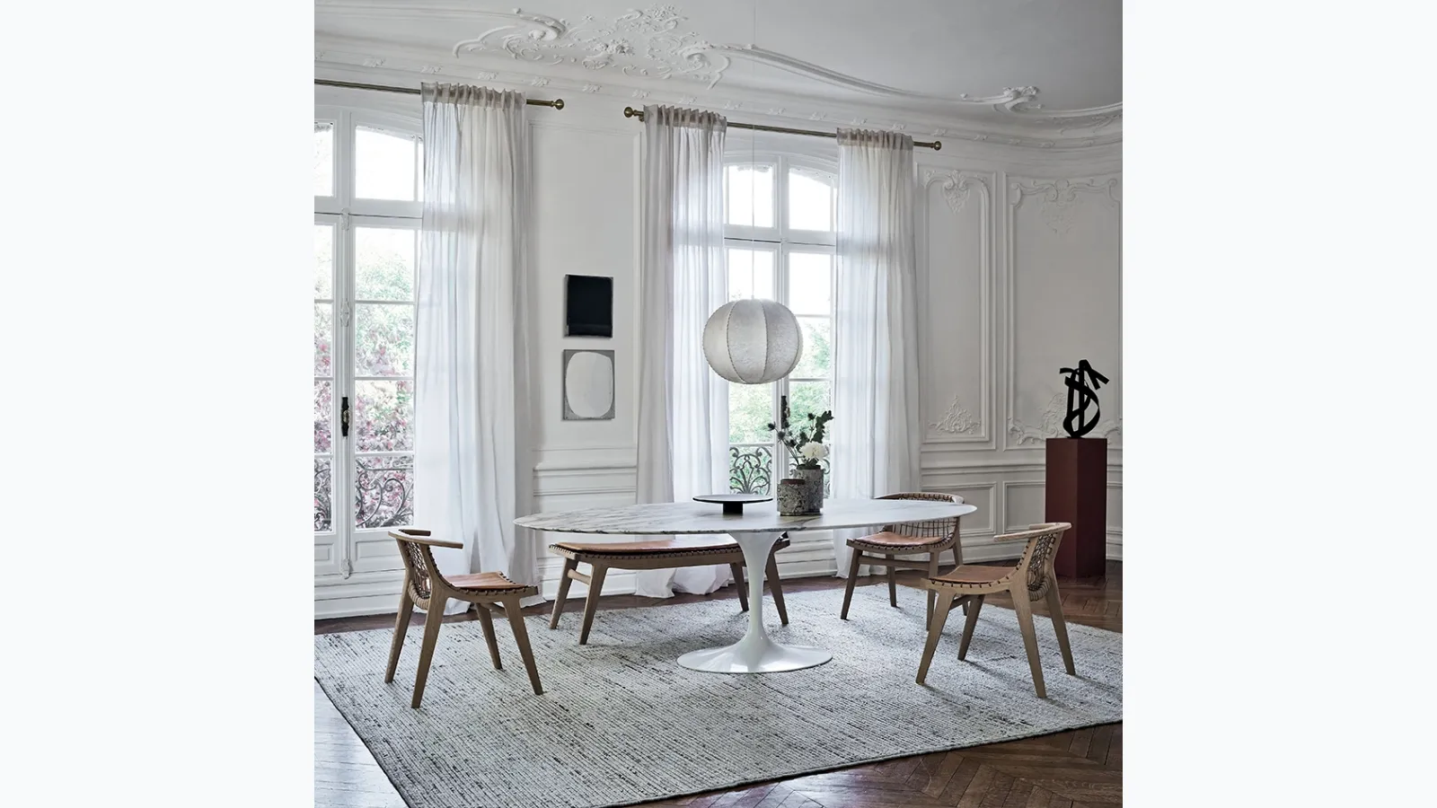 Klismos wooden chair by Knoll