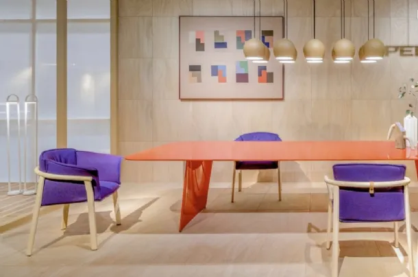 Lamorisse chair in fabric and wood by Pedrali.