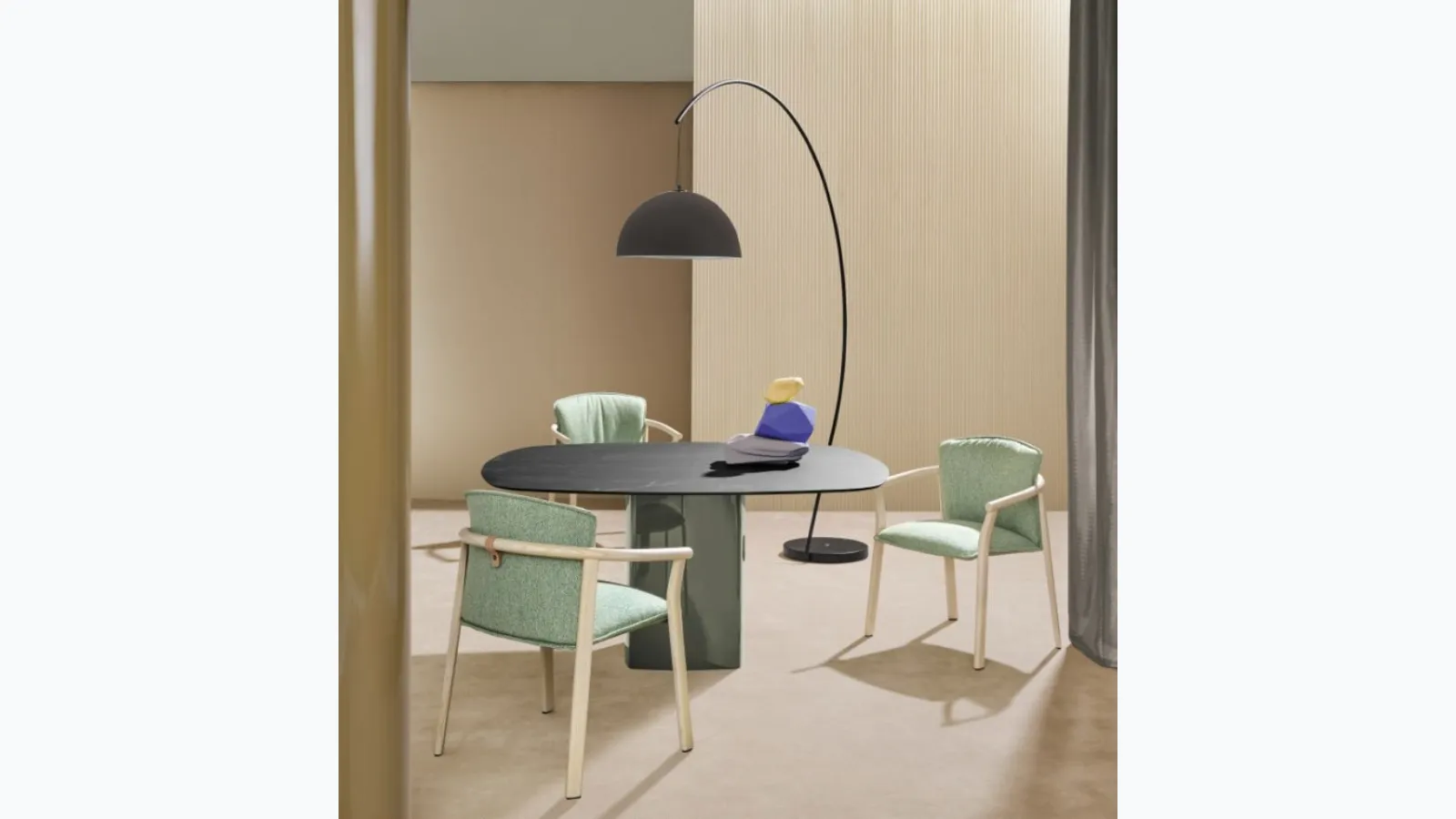 Lamorisse chair in fabric and wood by Pedrali