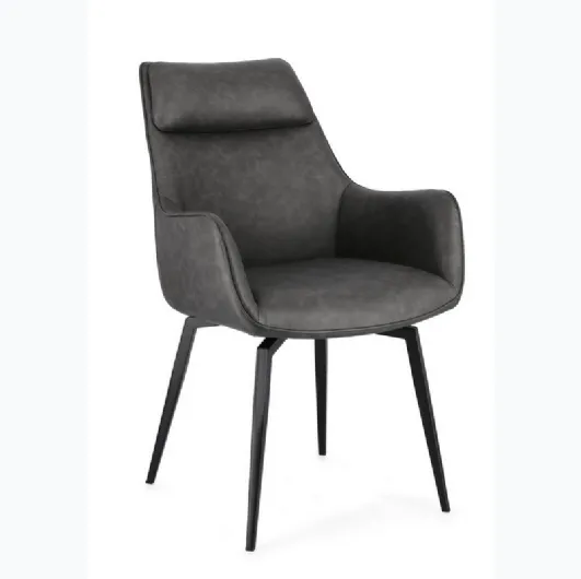 Lawrence chair in eco-leather by Bizzotto