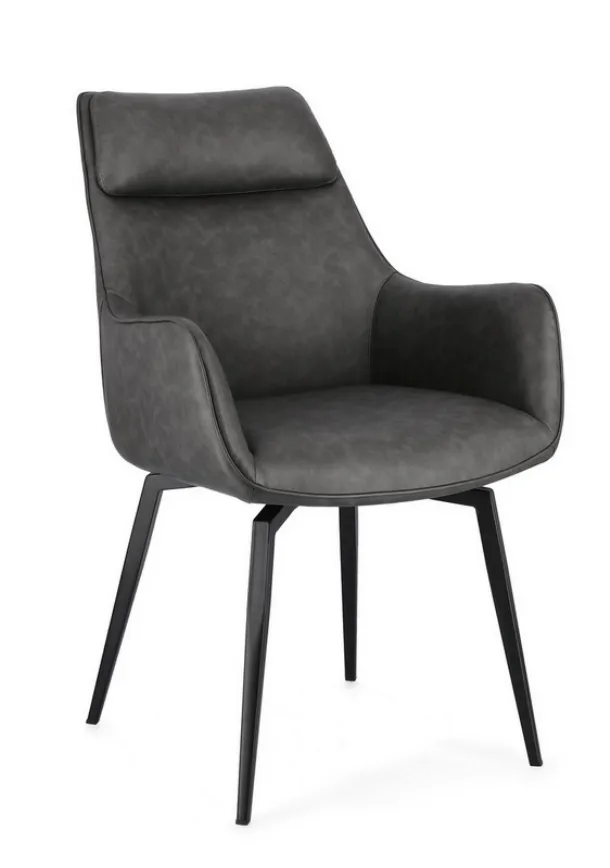 Lawrence chair in eco-leather by Bizzotto