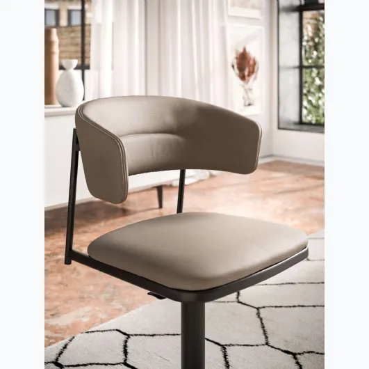 Leather stool Lia by Ozzio