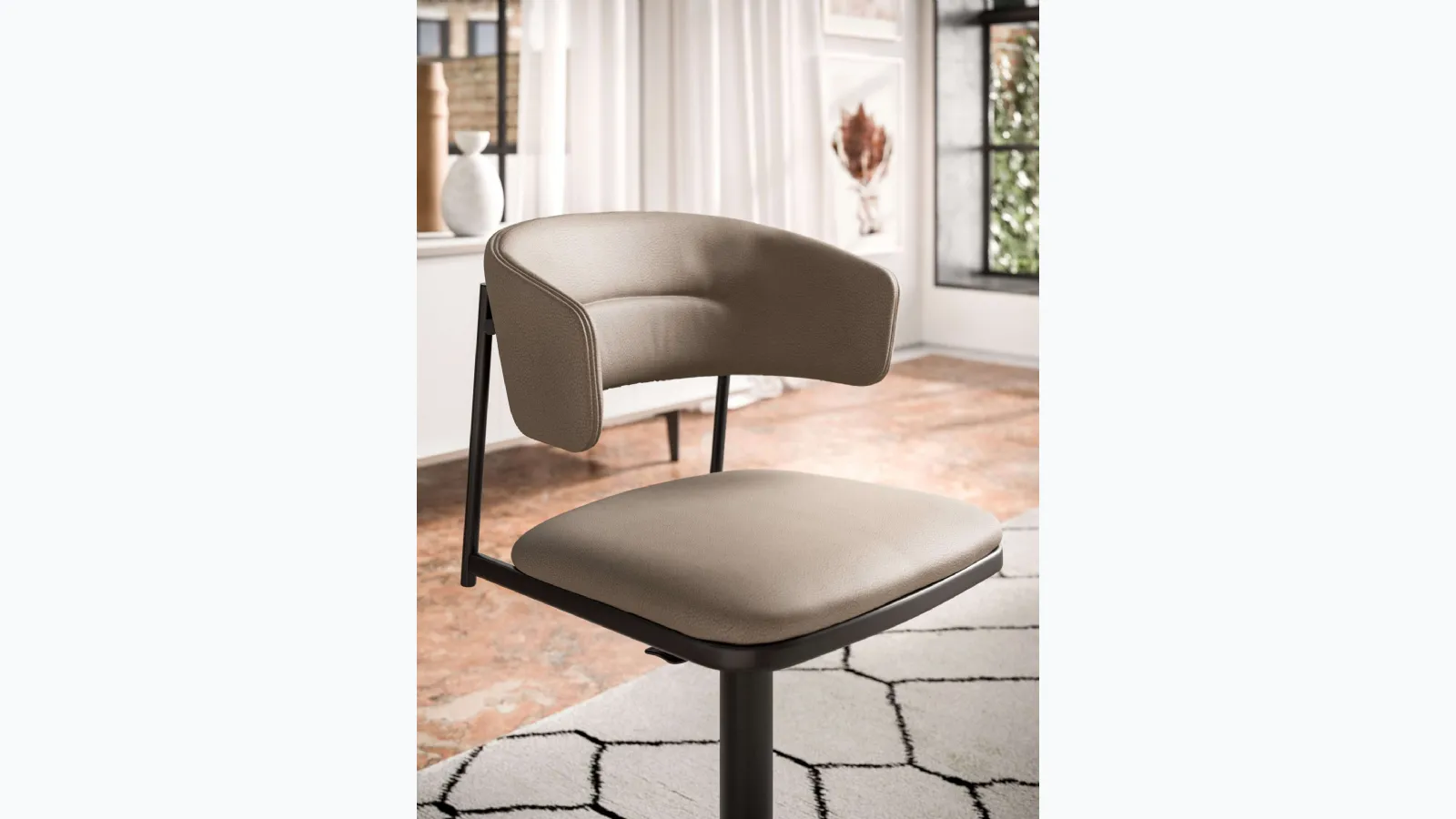 Leather stool Lia by Ozzio