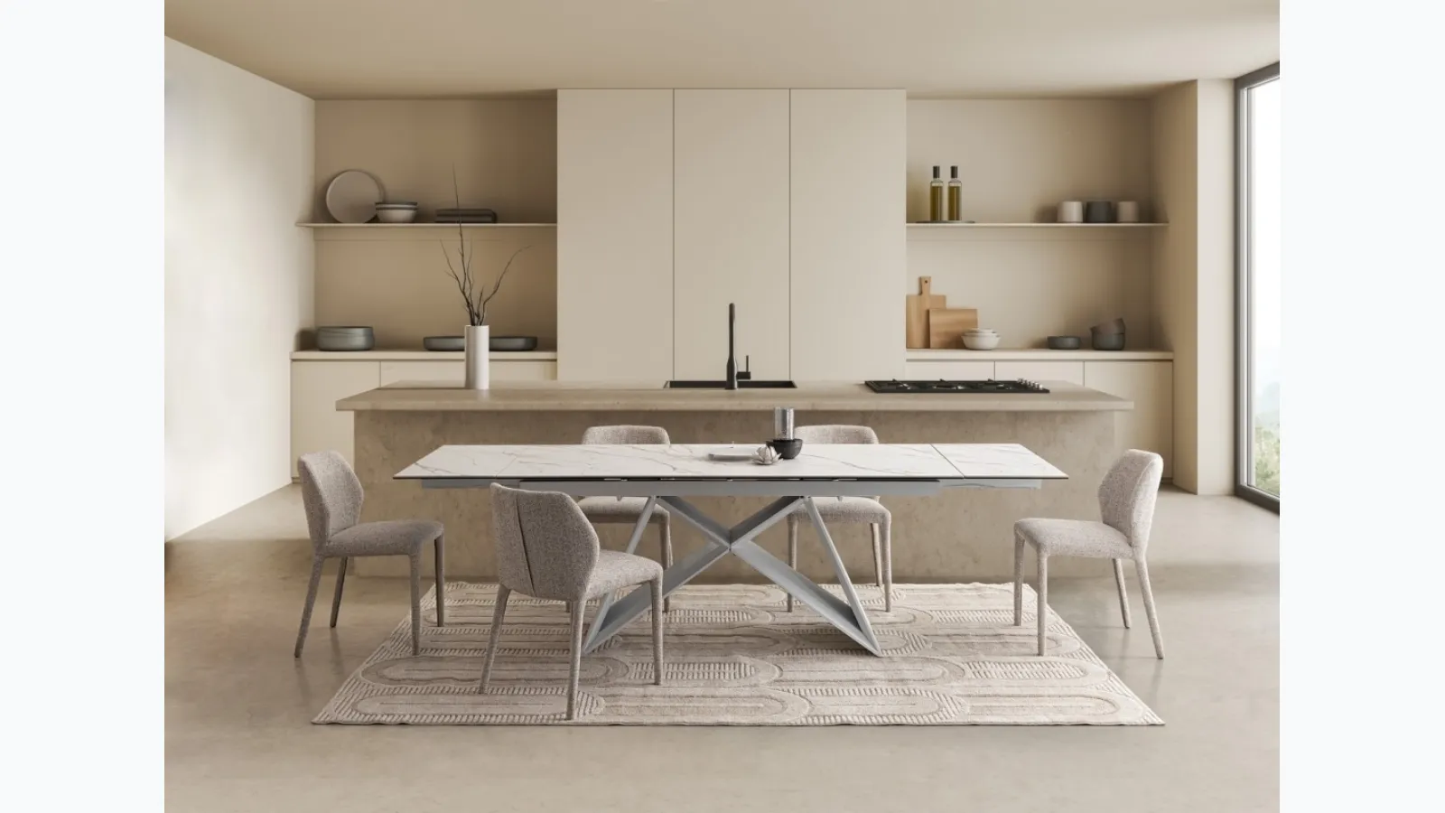 Libby chair fully upholstered in Bizzotto fabric.