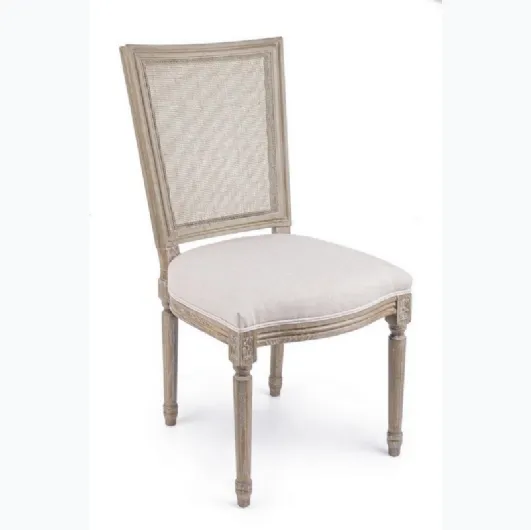 Liliane chair in ash wood with padded seat by Bizzotto.