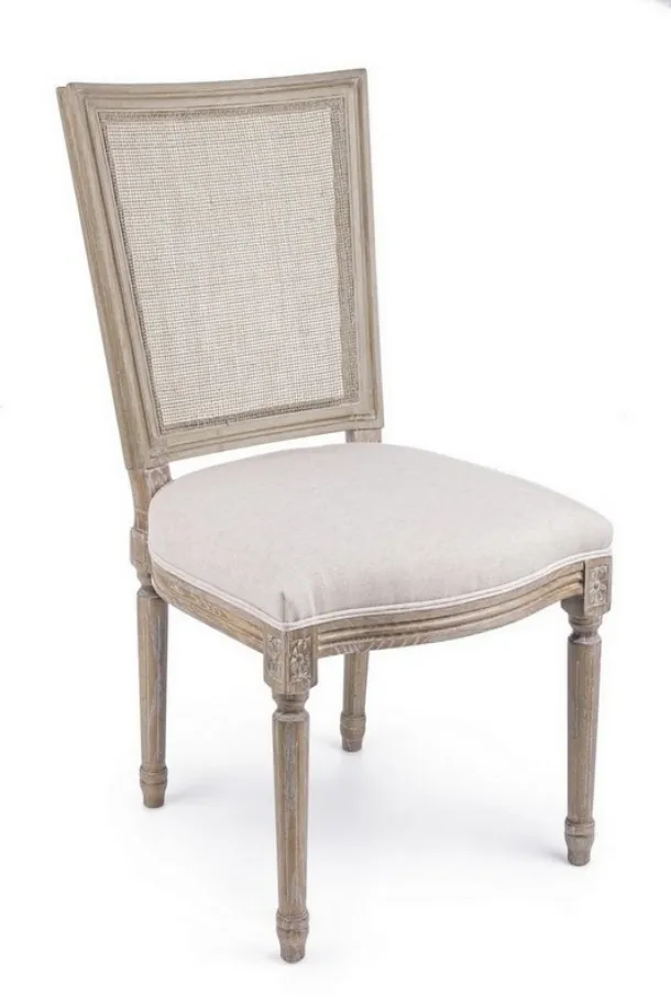Liliane chair in ash wood with padded seat by Bizzotto.