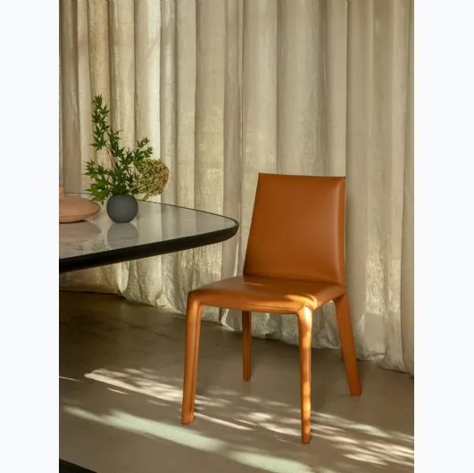 Lisa chair fully covered in leather by Tonin Casa