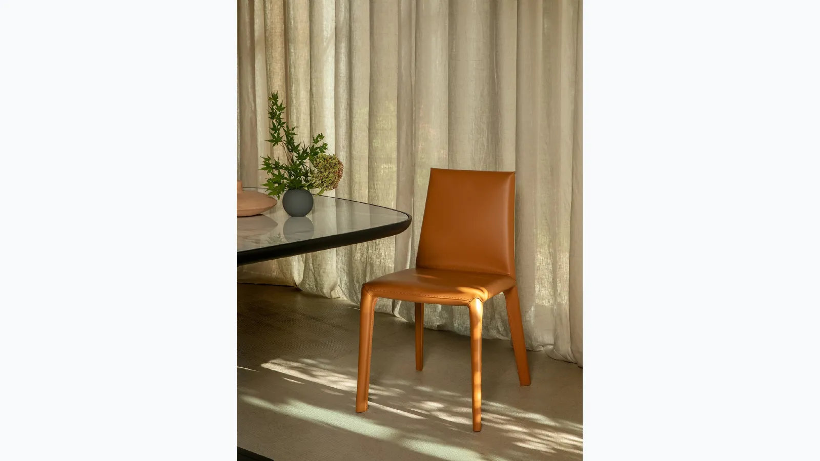 Lisa chair fully covered in leather by Tonin Casa