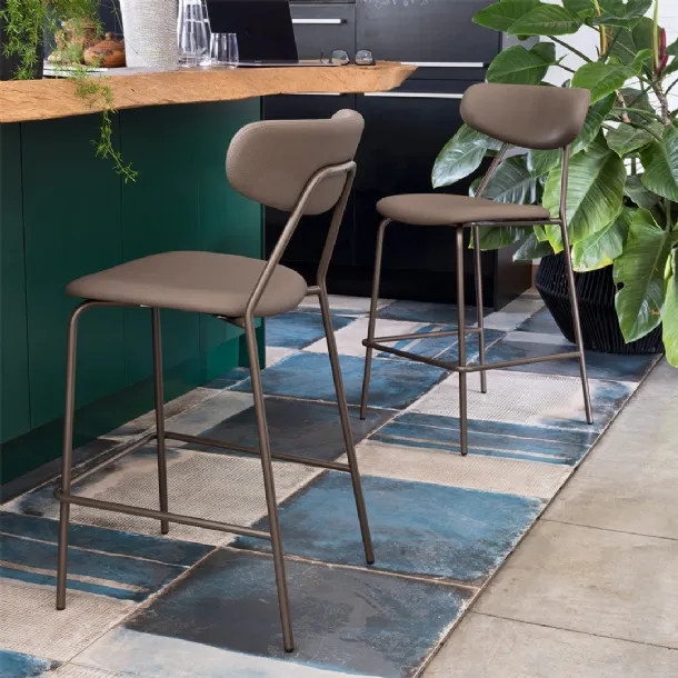 Lisca Faux Leather Stool by Connubia