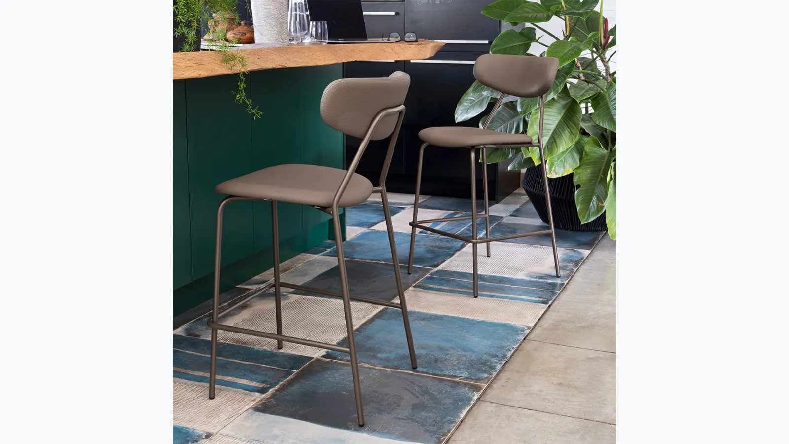 Lisca Faux Leather Stool by Connubia