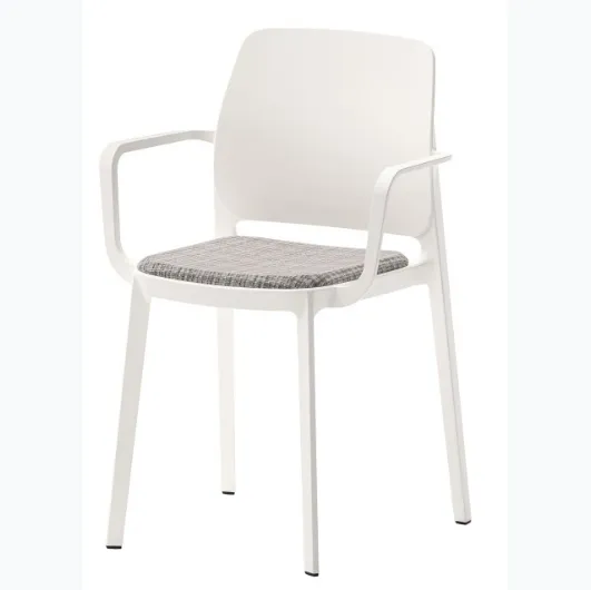 London Cover B chair in polypropylene with upholstered fabric seat by Veneta Cucine.