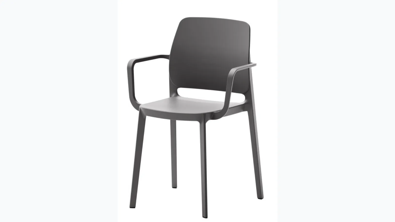 Stackable chair with armrests London in polypropylene by Veneta Cucine.