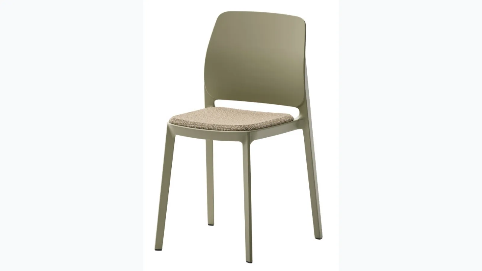 London stackable chair in polypropylene with upholstered fabric seat by Veneta Cucine