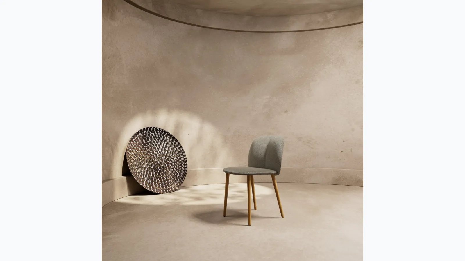 Mentha Pop chair in upholstered fabric by Scab Design.