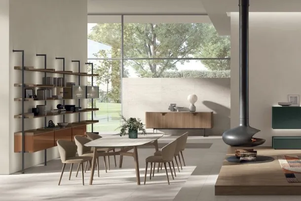 Meryl chair in fabric and wood by Tomasella