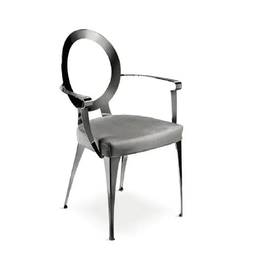 Chair Miss Naked Back Iron armchair with padded seat by Cantori