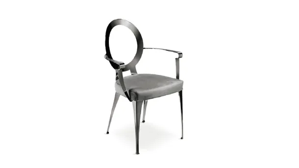 Chair Miss Naked Back Iron armchair with padded seat by Cantori