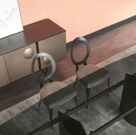 Chair Miss Naked Back in iron with padded seat by Cantori