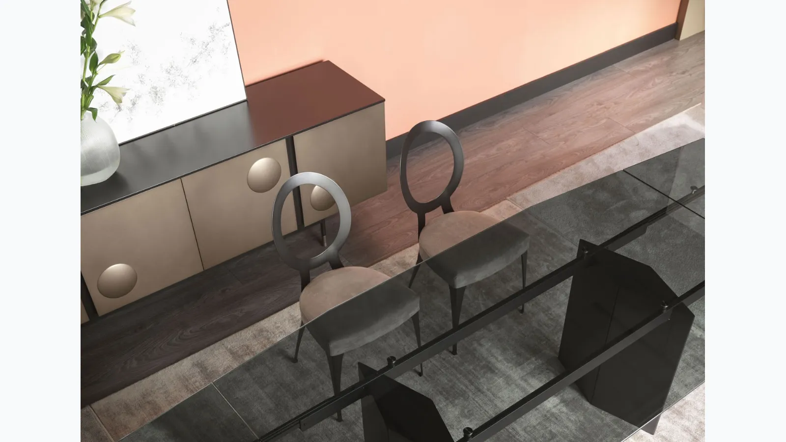 Chair Miss Naked Back in iron with padded seat by Cantori