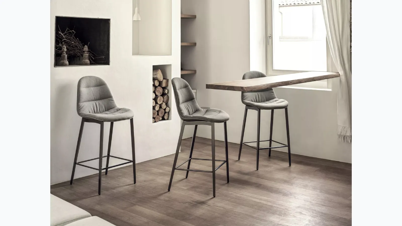 Mood Coated Stool by Bontempi